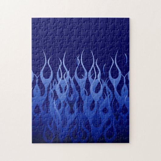 Coole blaue Racing-Flammen Puzzle (Vertikal)