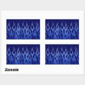 Coole blaue Racing-Flammen Rechteckiger Aufkleber (Blatt)