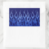 Coole blaue Racing-Flammen Rechteckiger Aufkleber (Tasche)