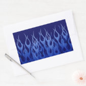 Coole blaue Racing-Flammen Rechteckiger Aufkleber (Umschlag)