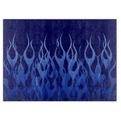 Coole blaue Racing-Flammen Schneidebrett (Vorderseite)