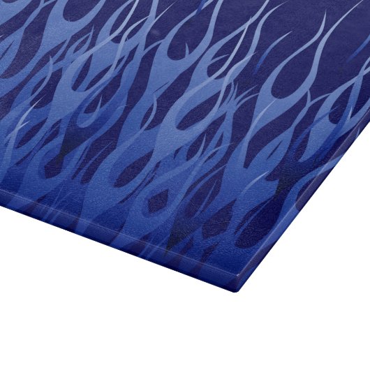 Coole blaue Racing-Flammen Schneidebrett (Ecke)