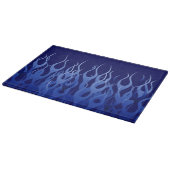 Coole blaue Racing-Flammen Schneidebrett (Ecke)