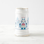 Coole blaue Roboter-Geschenk-Neuheiten Bierglas (Mittel)