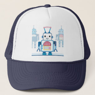 Coole blaue Roboter-Geschenk-Neuheiten Truckerkappe