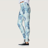 Coole blaue Ruhe mit Ocean-Inspiriert Muster Leggings (Links)