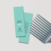 Coole Blaue Schere Friseurstylistin Mini Visitenkarte