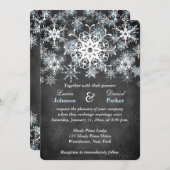 Coole blaue Snowy-Tafel-Art-Hochzeit laden ein Einladung (Vorne/Hinten)