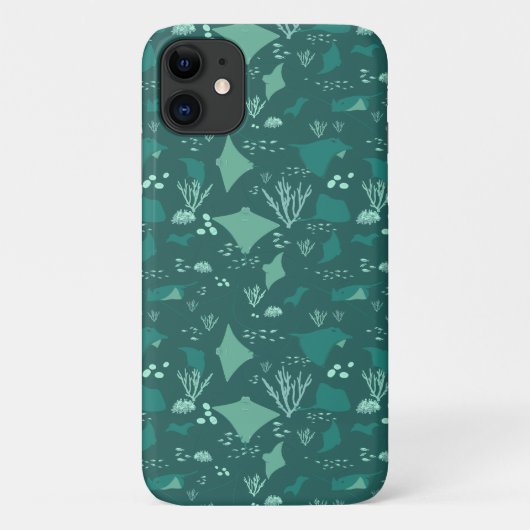 Coole Blaue Stachelrute — Gemusterte Meeresfauna Case-Mate iPhone Hülle (Rückseite)