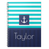 Coole blaue Streifen Design Personalisiert Notizblock (Vorderseite)