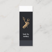 Coole Blaue Streifen Imitate Gold Frisur Mini Visitenkarte (Vorderseite)