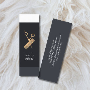 Coole Blaue Streifen Imitate Gold Frisur Mini Visitenkarte