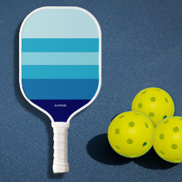 Coole blaue Streifen Personalisiert Text Picklebal Pickleball Schläger