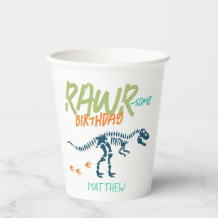 Coole blaue T-Rex-Dinosaurier-Fossilien-Jungen-Geb Pappbecher
