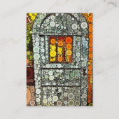 Coole blaue Tür südwestlicher Hof Holztür Visitenkarte (Rückseite)