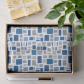 Coole blaue und graue Farben Wonky Quadrate & Rech Seidenpapier (Geschenk)