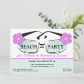 Coole blaue und lila Sommer-Sonnenbrille-Einladung Einladung (Stehend Vorderseite)