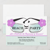 Coole blaue und lila Sommer-Sonnenbrille-Einladung Einladung (Vorne/Hinten)