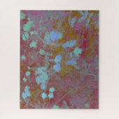 Coole blaue und rosafarbene Kunst mit Blumenmuster Puzzle (Vertikal)