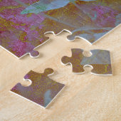 Coole blaue und rosafarbene Kunst mit Blumenmuster Puzzle (Seite)