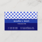 coole blaue und weiße Polka-Dots Visitenkarte (Rückseite)