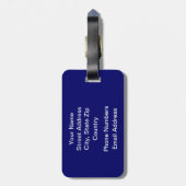 Coole blaue Violine Gepäckanhänger (Rückseite vertikal)