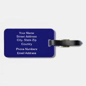 Coole blaue Violine Gepäckanhänger (Rückseite horizontal)