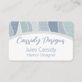 Coole blaugrüne Streifen Abstrakter Wave Arch Visitenkarte (Vorderseite)