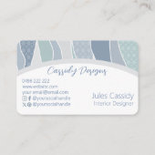 Coole blaugrüne Streifen Abstrakter Wave Arch Visitenkarte (Rückseite)