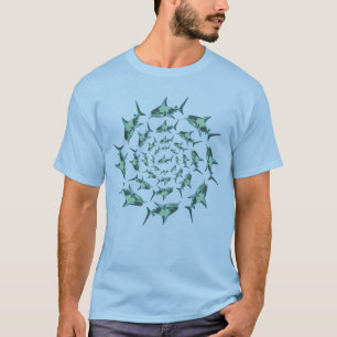 coole Blauhaie in Kreisen T-Shirt