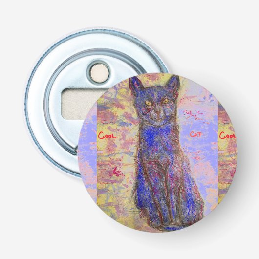 coole Blaukatze Flaschenöffner (Vorderseite)