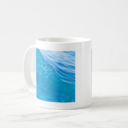 Coole Blauwasserwelle Kaffeetasse (Vorderseite Links)