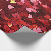 Coole bling Rot- u. GoldGlitterluxusherzen Geschenkpapier (Ecke)
