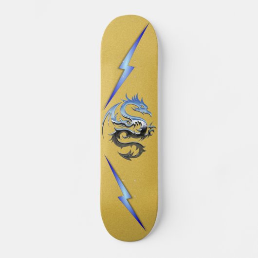Coole Blitze des modernen blauen Drachen Skateboard (Vorderseite)