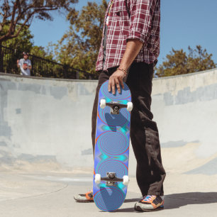 Coole Blue Aqua-Wirbel mit beleuchteter Skateboard