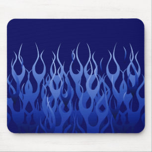 Coole Blue Automotive Racing Flammen Mousepad