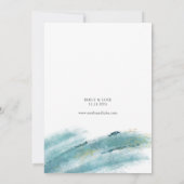 Coole Blue Brush Wedding Einladung (Rückseite)