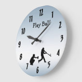 Coole Blue Play Ball Baseball Sportuhr Große Wanduhr (Winkel)