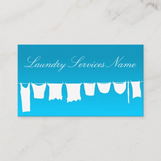 Coole Blue Sky Wäscheservice Business Card Visitenkarte (Vorderseite)