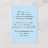 Coole Blue Snowy Chalkboard Wedding Card Begleitkarte (Rückseite)