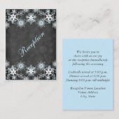 Coole Blue Snowy Chalkboard Wedding Card Begleitkarte (Vorne/Hinten)
