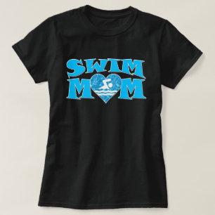 Coole Blue Swim Mama mit Herz Niedlich Frauen T-Shirt