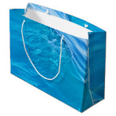 Coole Blue Water Wave Geschenktasche Große Geschenktüte (Rückseite Schrägansicht)