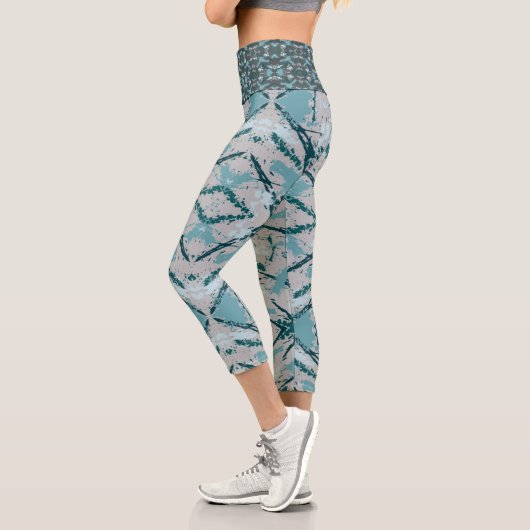 Coole Blues Color Splash Capri Leggings (Links)