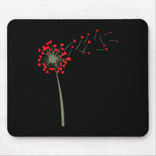 Coole Blume Dandelion Hearts Valentinstag Frauen Mousepad