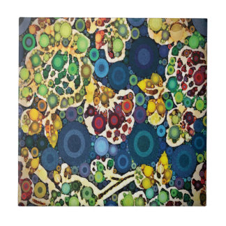 Coole Blume Mosaikkonzentrische Zirkel Kunstdesign Fliese