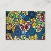 Coole Blume Mosaikkonzentrische Zirkel Kunstdesign Visitenkarte (Rückseite)