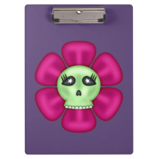 Coole Blume Zombie Skull Klemmbrett