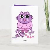 Coole Blumen-Power-Eulen-Geburtstagskarte Karte (Rückseite)