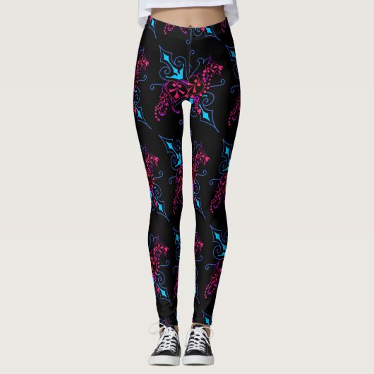Coole Blumenbilder Leggings (Vorderseite)